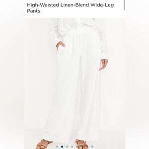 Old Navy White Linen Blend Pants